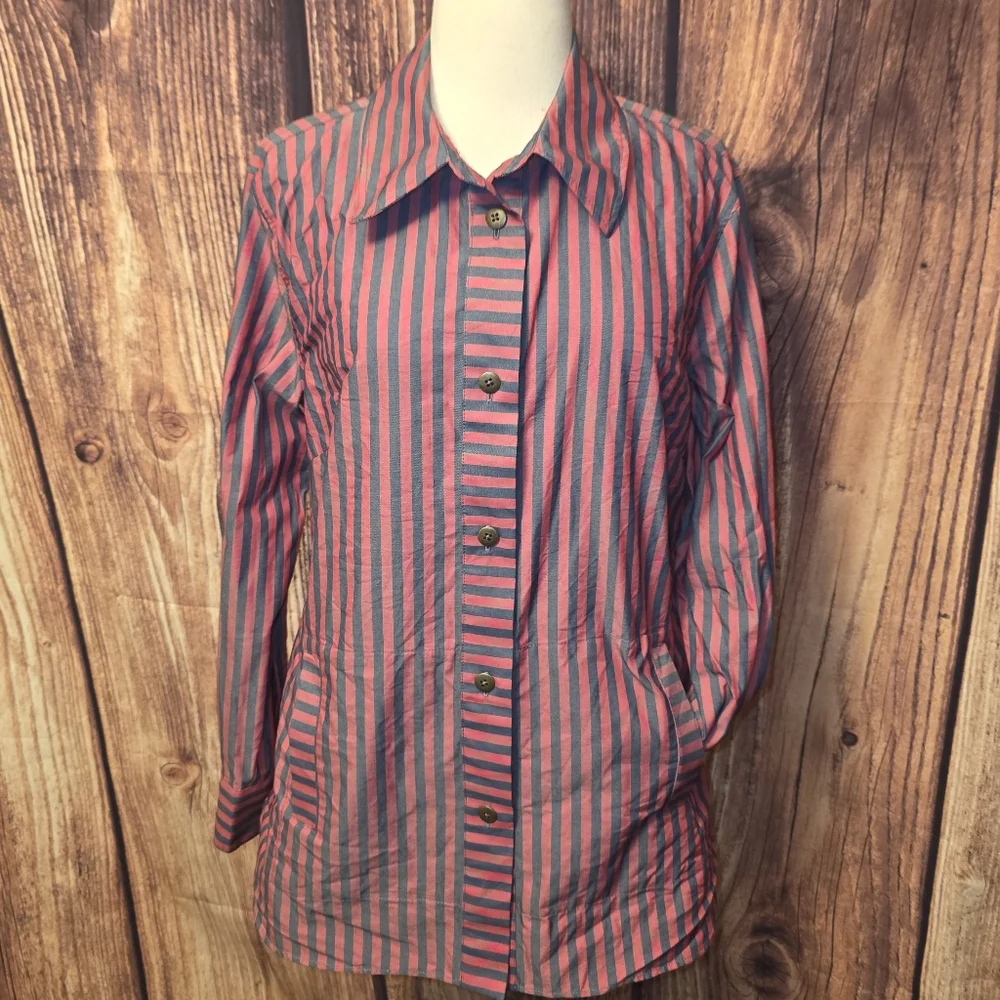 CAbi Regatta Shacket Size M Stripe